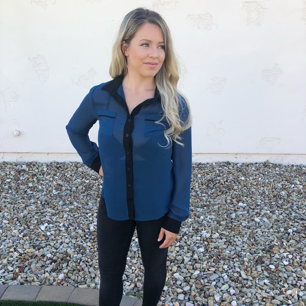 Work button down blouse